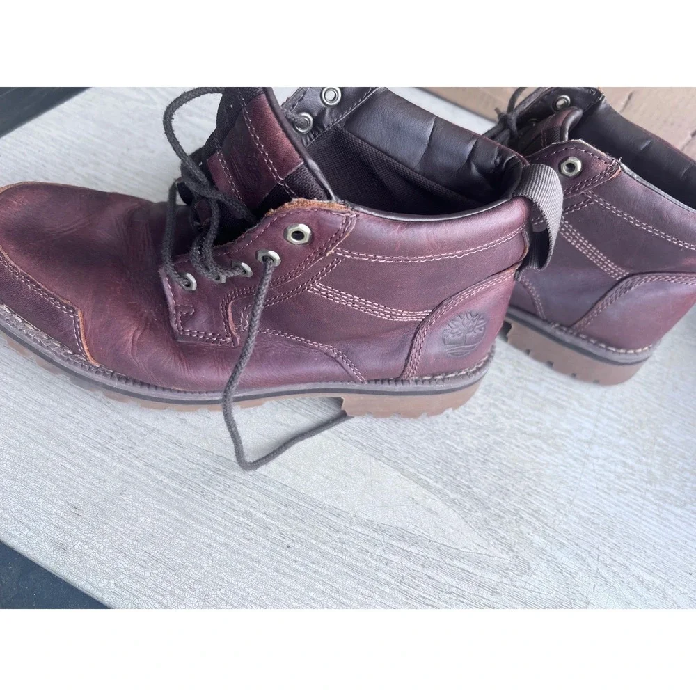 Timberland Larchmont II Chukka Boots Mens‎ 8.5 Burgundy Brown Leather A1YXU